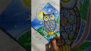 Owl 🦉🦉🦉 Painting on Canvas Board#Owl #PotherAkiye