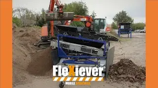 FleXiever Mini Screener Trailer: screening soil / Zeven grond / Tamisage du sol. #screeningmachine