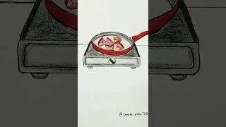 Breakfast Challenge Drawing😋🍳 #challenge #papercraft #shorts