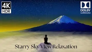 Deep Sleep Music to Cure Insomnia, Relieve Stress & Anxiety | 4K Night Mountain & Starry Sky View