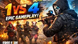 1 VS 4 GAMEPLAY 🖤 🫶🏻☠️ #freefire #short #gaming 