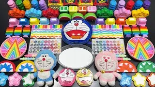RAINBOW DORAEMON Slime🌻🌻🌻 Mixing random into GLOSSY slime🌻🌻🌻Satisfying LaLa Slime