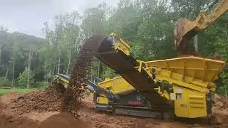 keestrack k4 Screening Dirt from Shot Granite Rock 🪨
