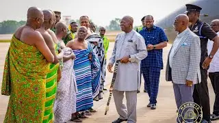 A Royal Send-Off: Asantehene Departs Ghana for a Short Vacation 👑✈️