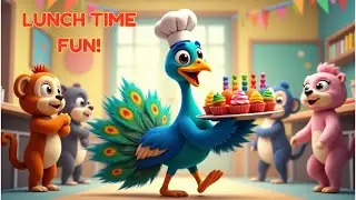 Lunch Time at Animal School 🐯🍱 | Fun Animal Cartoon for Kids