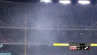 MIA@WSH: Wind forces smoke to settle over left field