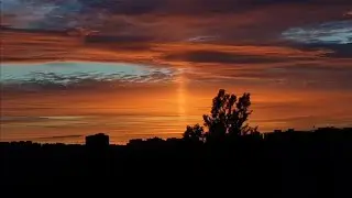 Very strange light Pillar in the sky. Russia This lasted for an hour