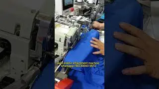 Automatic short pant elastic attaching machine#machine #factory #sewing #waistband #shorts #pant