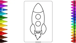 How to colour a toy rocket, very easy and simple way with kids drawing