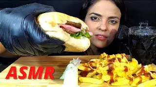 ASMR- HAMBURGUER COM MUITA MAIONESE VERDE E  BATATA FRITA MUKBANG (SONS DE MASTIGAÇÃO)