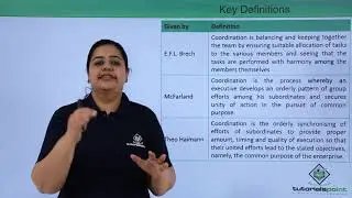 Class 12th &ndash; Coordination | Business Studies | Tutorials Point