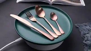 Rose Gold Cutlery Set 24 Pieces, 6 People
