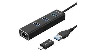Обзор: USB 3.0-концентратор с гигабитным Ethernet-портом, 3-портовый USB-адаптер Ethernet с разъе...