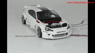 124 Rocket Bunny Toyota GT86 finish model project with LED Build by model master Sascha Muller