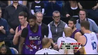 Tyler Hansbrough and Festus Ezeli fight, ejected: Golden State Warriors at Toronto Raptors