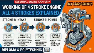 Working Principle of Four Stroke Engine| Theory & Working| Intake, Compression, Power & Exhaust