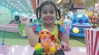 Muội tô tượng bạn chó và ăn bắp rang ở khu vui chơi 💚 Xí Muội XM