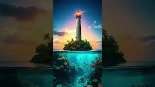 🌅  Sunset Lighthouse & Coral Wonderland | 4K Ray Tracing🐠