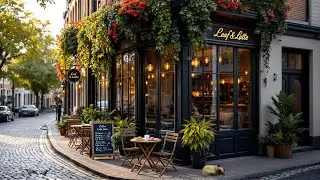 Summer Morning Cafe Jazz Vibe☕Gentle Jazz Music at Cozy European Coffee Shop Ambience For Happy Mood