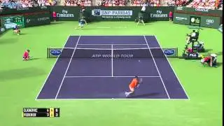 Hot shot: Djokovic v Federer incredible point - BNP Paribas Open