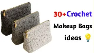 Crochet Makeup Bag, Handmade Crochet Pouch Bag, Crochet Cosmetic Bag, Crochet Yarn Makeup Pouch Bag