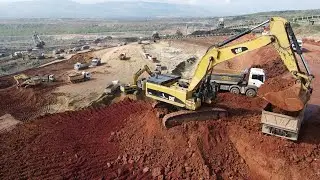 Three Caterpillar 385C Excavators Loading Trucks On Mining Site - Sotiriadis/Labrianidis Mining