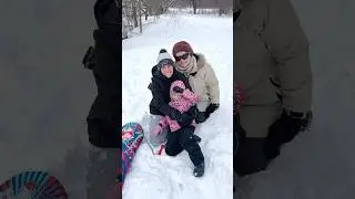 A fun day sledding #sledding #sleddingfun #toboggan #funwithkids #funinthesnow #funday