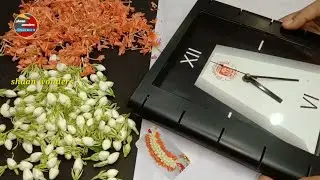 పెళ్లిలో పెళ్ళికూతురి కి అలంకరించే మల్లి పూల veni తయారీ using గడియారం/Wedding Poola Jada Veni Making