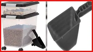 IRIS USA 3 Piece Airtight Food Storage Container Combo with Scoop for pet, dog, cat and bird food