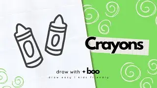 How to Draw a CRAYONS 🖍️ cute school doodle | Easy Art Tutorial for Kids & Toddlers | DRAW WITH BOO