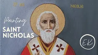 ⚜Painting the icon of Saint Nicholas with Acrylic Paints⚜ #acrylicpainting #howtopaint #saint #art