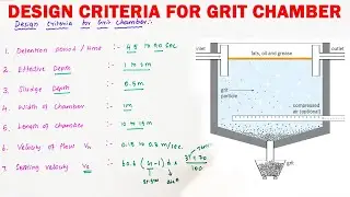 design criteria for Grit chamber | grit chamber design | grit chamber design standards | waste water