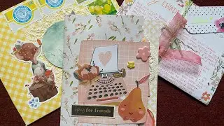 **Outgoing Mail to Candi** Spring Flipbook with Vellum page and double sewn pocket🐰💕