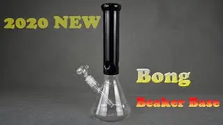 Bong Review Display -  Interchangeable Beaker Base Mini Bong | 20 Inch | Black ice tube