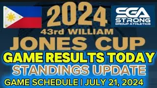 WILLIAM JONES CUP STANDINGS TODAY as of JULY 20, 2024 GAME RESULTS | GAME SCHEDULE TOMORROW JULY 21,