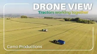 Drone View: Forage Harvester & Tractor Working in Sync