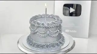 Празднуем 100 тысяч подписчиков! Как сделать винтажный торт с серебристым хромированным покрытием...