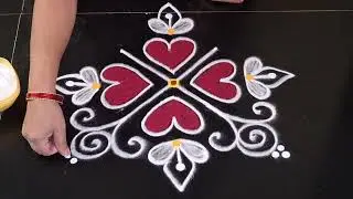 Daily use rangoli design//simple side border rangoli design 