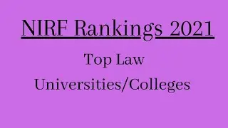Top Law colleges | NIRF Rankings 2021