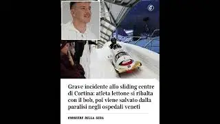 Grave incidente a Cortina: atleta lettone si ribalta con il bob, poi viene salvato dalla paralisi