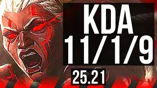 AMBESSA vs JAX (TOP) | 11/1/9, Legendary, 700+ games | KR Challenger | 25.21