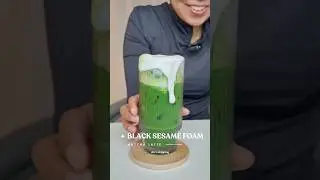 Let&rsquo;s make a matcha latte with black sesame foam! 🍵🖤