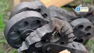 Mine trawl tests for humanitarian demining  Kharkiv Ukraine
