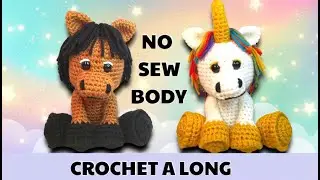 CROCHET UNICORN HORSE  FREE PATTERN AMIGURUMI CROCHET A LONG