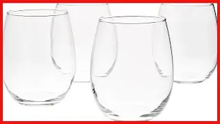 Amazon Basics Stemless Wine Glasses Set of 4, 15 oz