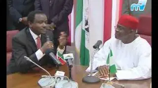 Kalonzo Musyoka met Nigeria's Senate President, David Mark at Senate Office Abuja, Nigeria.