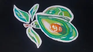 Easy and satisfying Draw an Avocado using Oil Pastels & Acrylics!