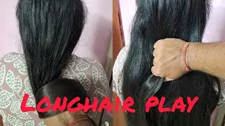 Ponytail Hardplay By Man with Hairpulling ! DVDHAIRPLAY ! Silky longhair Queen 2025