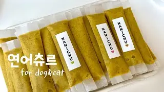 강아지 고양이 츄르 만들기 | 연어 야채 츄르 만들기 | 강아지 수제간식 만들기 | Homemade Dog Treats