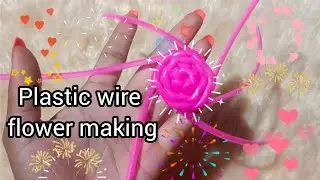 Plastic wire flower making tutorial for beginners//sobikachari